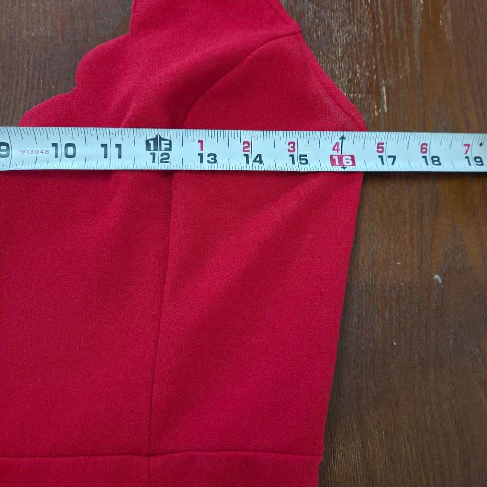 Red Fitted Valentines‎ Day Dress with scalloped neckline size Large Socialite - Picture 8 of 12